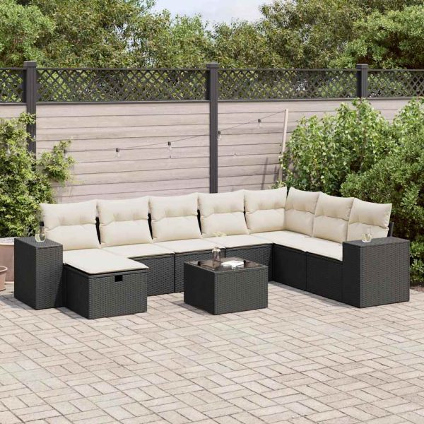 Loungeset Met Kussens Poly Rattan - Afbeelding 18