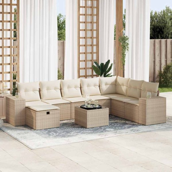 Loungeset Met Kussens Poly Rattan - Afbeelding 19