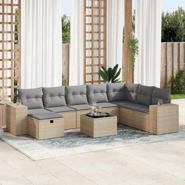 Loungeset Met Kussens Poly Rattan - Afbeelding 17