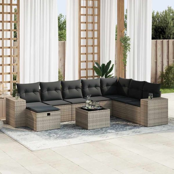 Loungeset Met Kussens Poly Rattan - Afbeelding 14