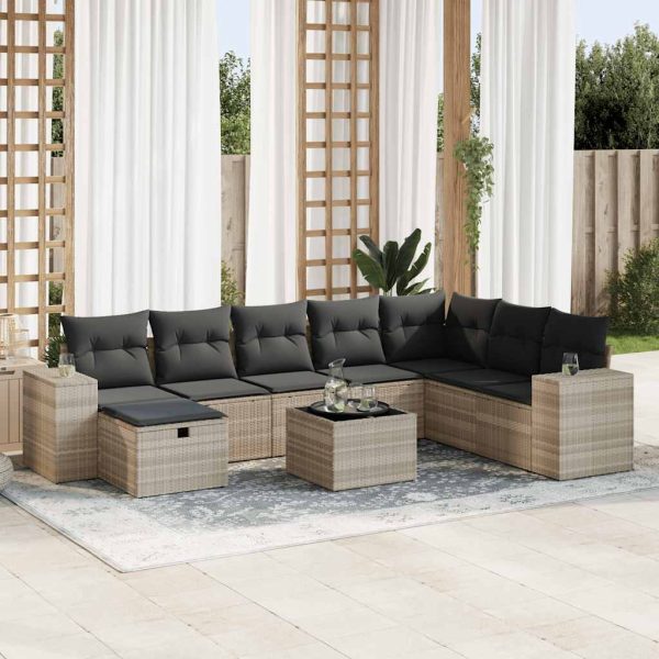 Loungeset Met Kussens Poly Rattan - Afbeelding 15