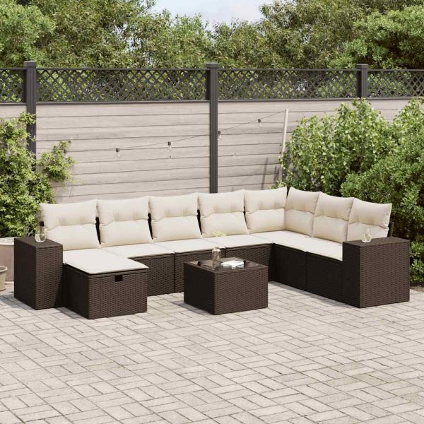 Loungeset Met Kussens Poly Rattan - Afbeelding 13