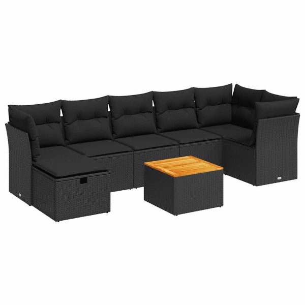 8-Delige Loungeset Met Kussens Poly Rattan - Afbeelding 2