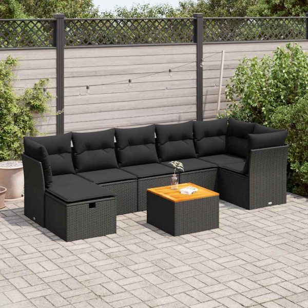 8-Delige Loungeset Met Kussens Poly Rattan