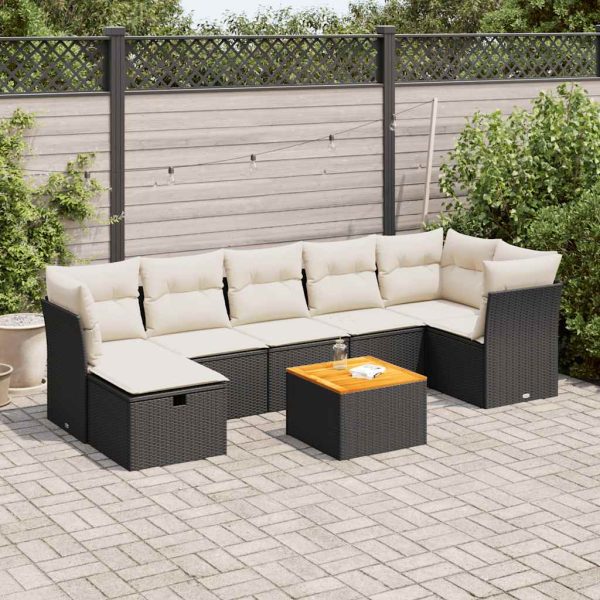 8-Delige Loungeset Met Kussens Poly Rattan - Afbeelding 13