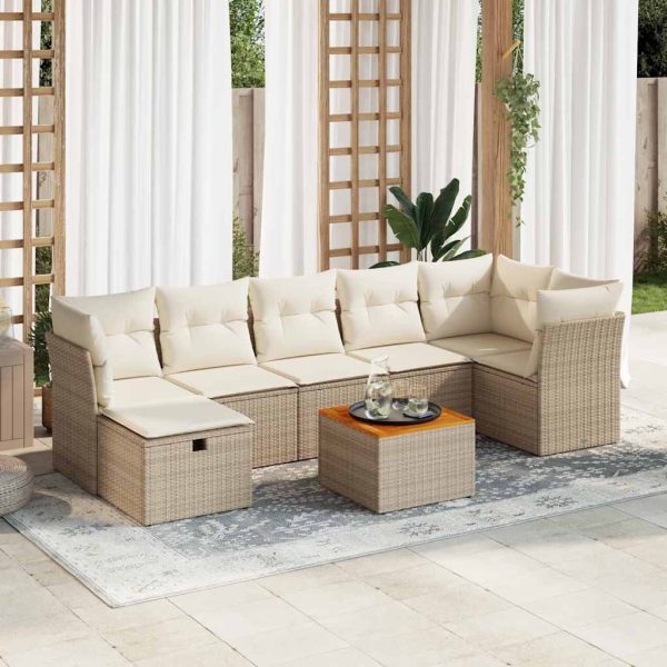 8-Delige Loungeset Met Kussens Poly Rattan - Afbeelding 15