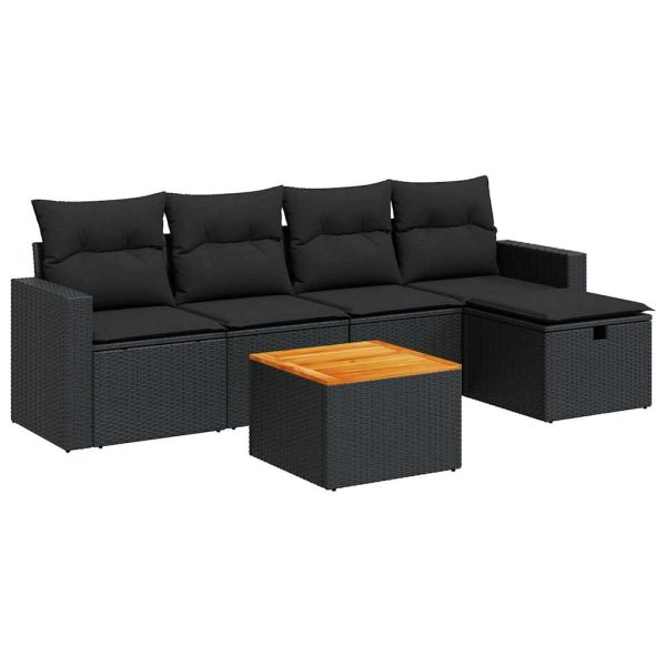 6-Delige Loungeset Met Kussens Poly Rattan - Afbeelding 2