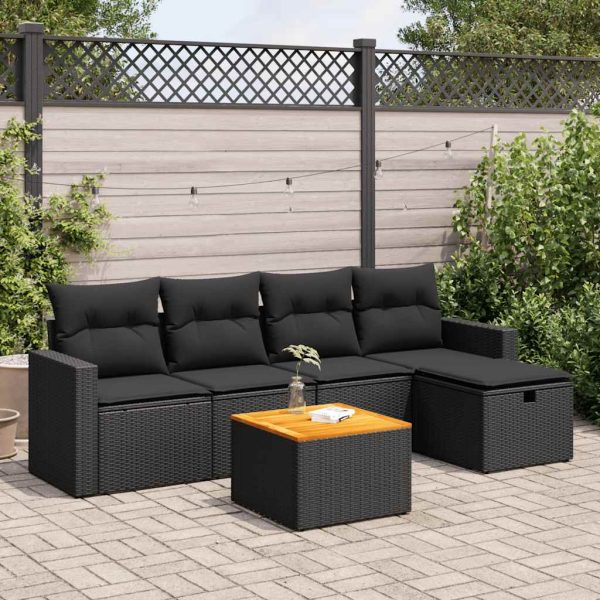 6-Delige Loungeset Met Kussens Poly Rattan