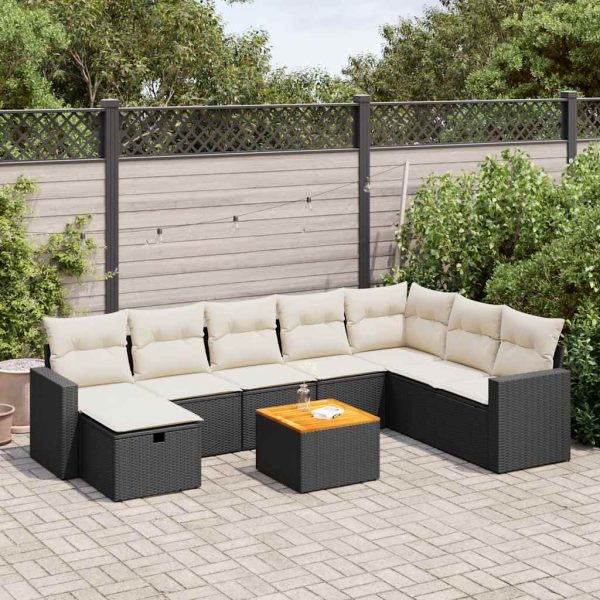 9-Delige Loungeset Met Kussens Poly Rattan - Afbeelding 15