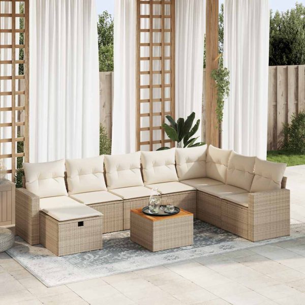 9-Delige Loungeset Met Kussens Poly Rattan - Afbeelding 14