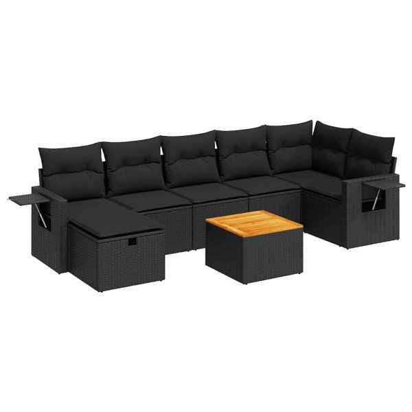 8-Delige Loungeset Met Kussens Poly Rattan - Afbeelding 2