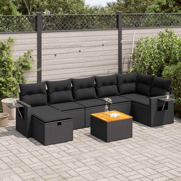 8-Delige Loungeset Met Kussens Poly Rattan