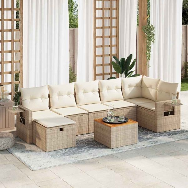 8-Delige Loungeset Met Kussens Poly Rattan - Afbeelding 13