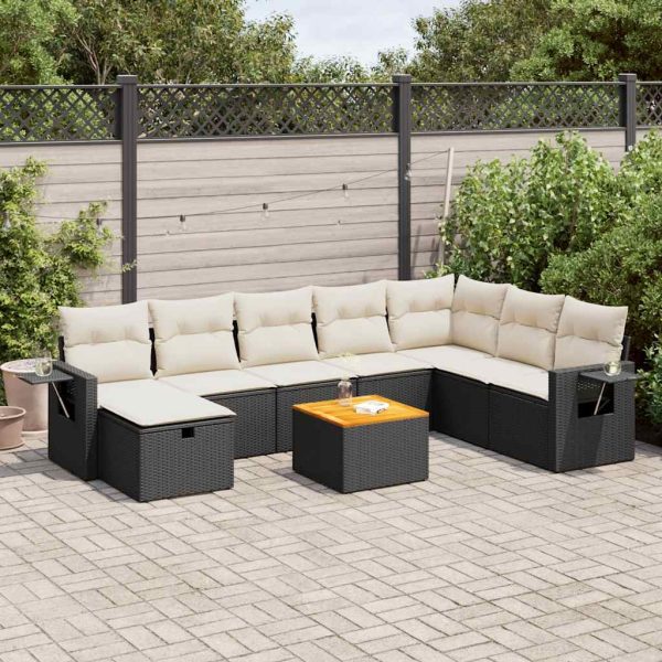 9-Delige Loungeset Met Kussens Poly Rattan - Afbeelding 14