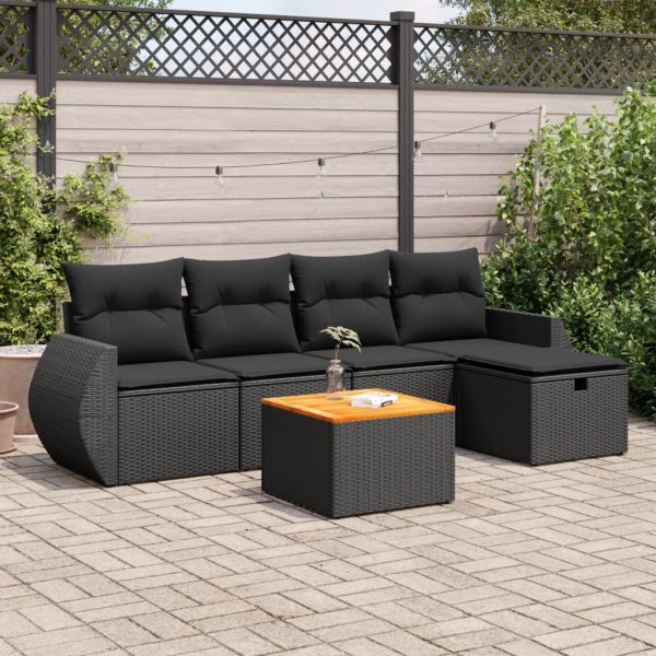 6-Delige Loungeset Met Kussens Poly Rattan