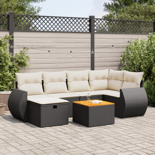 7-Delige Loungeset Met Kussens Poly Rattan - Afbeelding 14