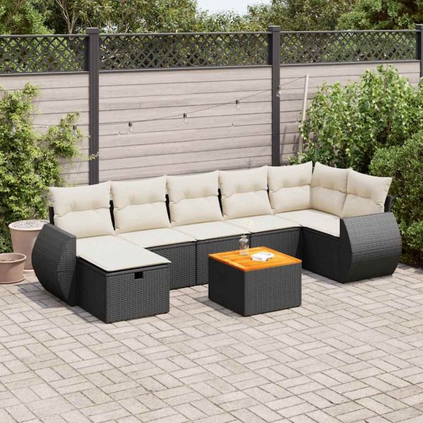 8-Delige Loungeset Met Kussens Poly Rattan - Afbeelding 16