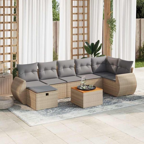 8-Delige Loungeset Met Kussens Poly Rattan - Afbeelding 15