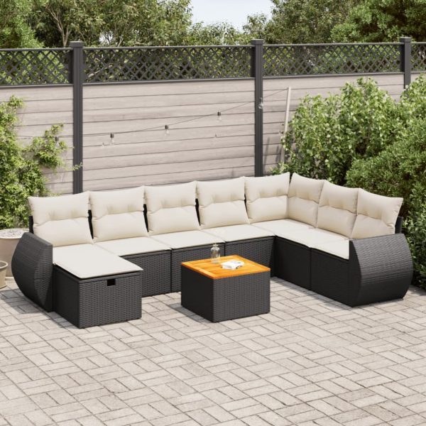 9-Delige Loungeset Met Kussens Poly Rattan - Afbeelding 13