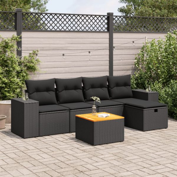 6-Delige Loungeset Met Kussens Poly Rattan