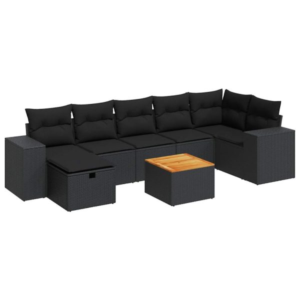 8-Delige Loungeset Met Kussens Poly Rattan - Afbeelding 2