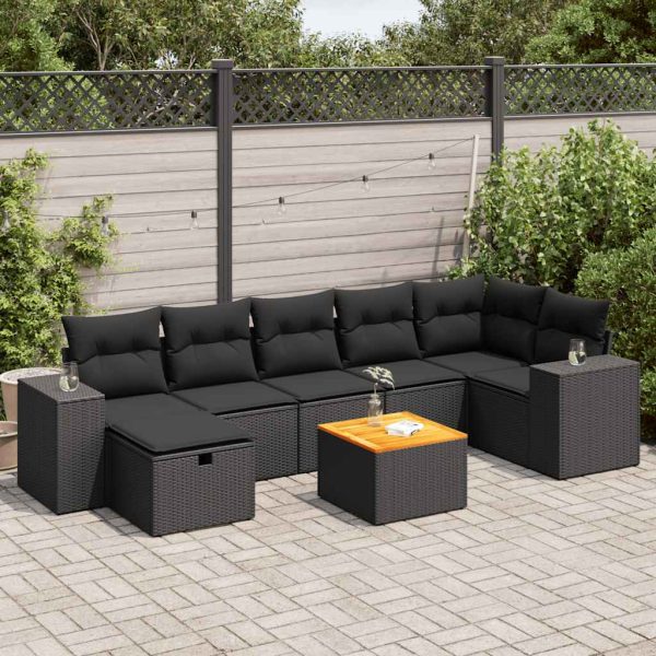 8-Delige Loungeset Met Kussens Poly Rattan