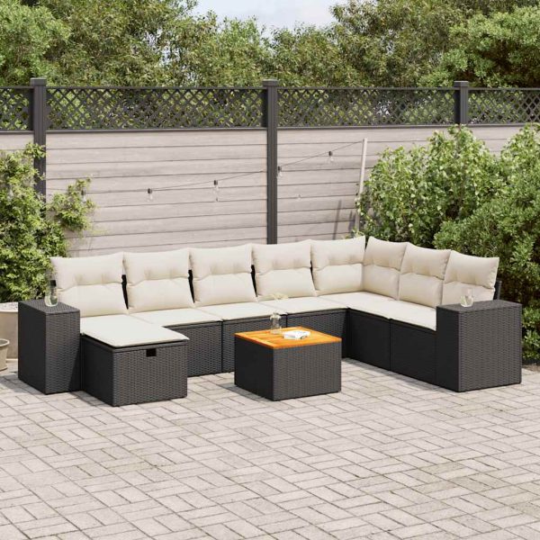 9-Delige Loungeset Met Kussens Poly Rattan - Afbeelding 13