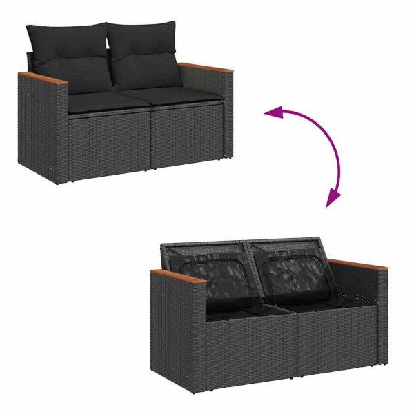 4-Delige Loungeset Met Kussens Poly Rattan - Afbeelding 7