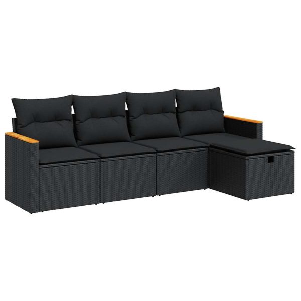 Loungeset Met Kussens Poly Rattan - Afbeelding 2