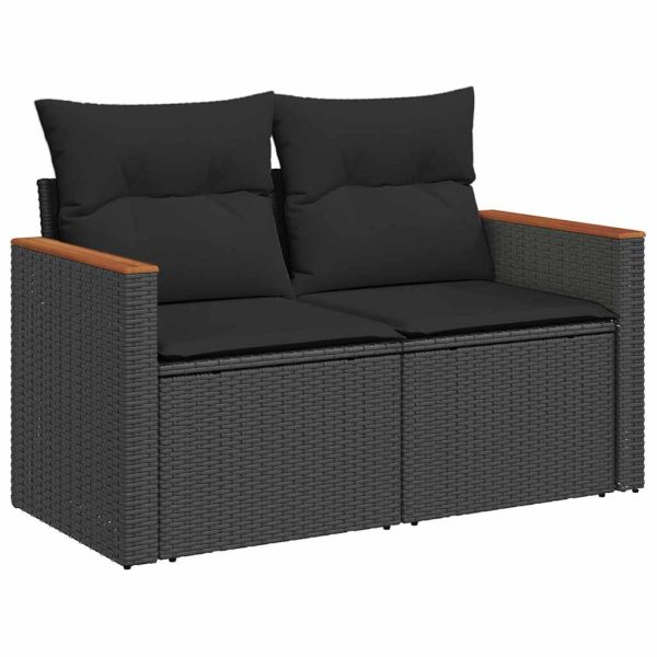 Loungeset Met Kussens Poly Rattan - Afbeelding 4