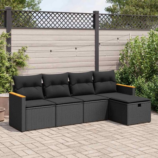 Loungeset Met Kussens Poly Rattan