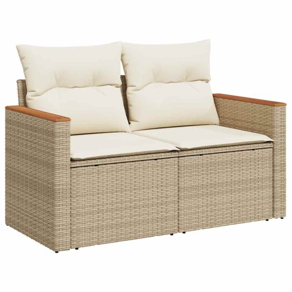 Loungeset Met Kussens Poly Rattan - Afbeelding 4