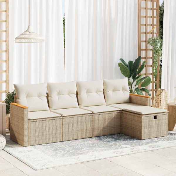 Loungeset Met Kussens Poly Rattan - Afbeelding 18