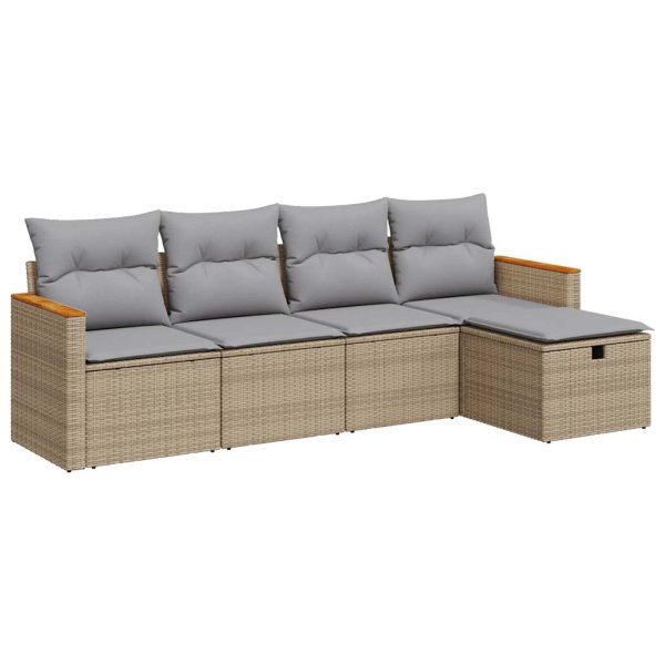 Loungeset Met Kussens Poly Rattan - Afbeelding 2