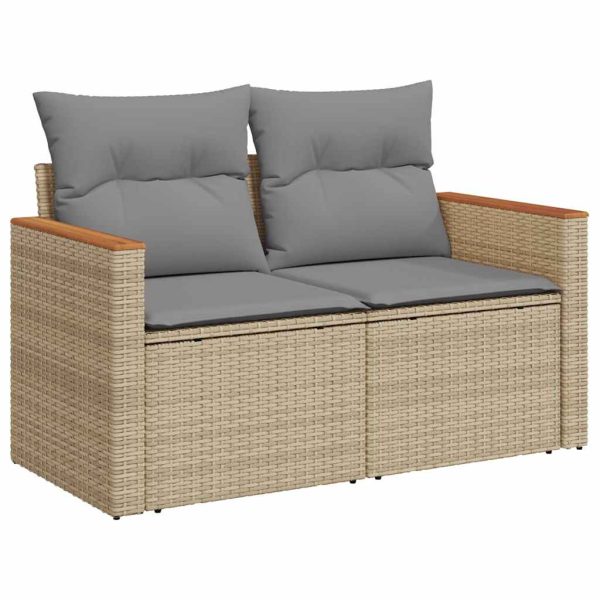 Loungeset Met Kussens Poly Rattan - Afbeelding 4