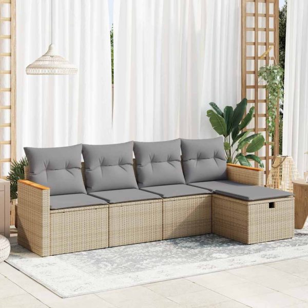 Loungeset Met Kussens Poly Rattan - Afbeelding 21