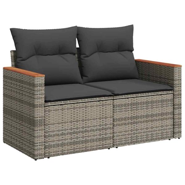 Loungeset Met Kussens Poly Rattan - Afbeelding 4