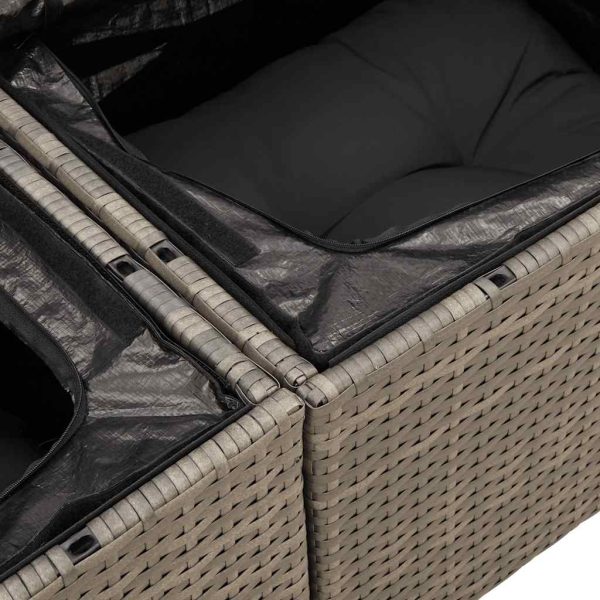 Loungeset Met Kussens Poly Rattan - Afbeelding 11