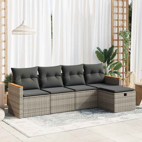 Loungeset Met Kussens Poly Rattan - Afbeelding 19