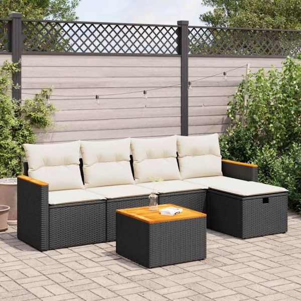 Loungeset Met Kussens Poly Rattan - Afbeelding 15