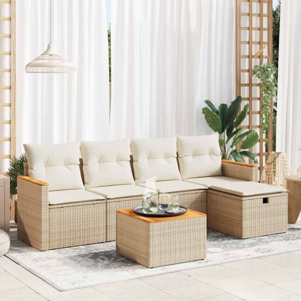 Loungeset Met Kussens Poly Rattan - Afbeelding 14