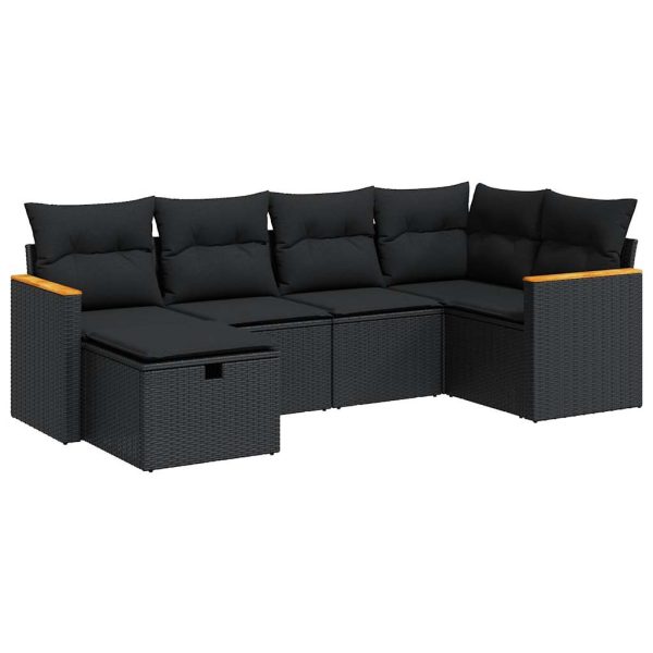 Loungeset Met Kussens Poly Rattan - Afbeelding 2