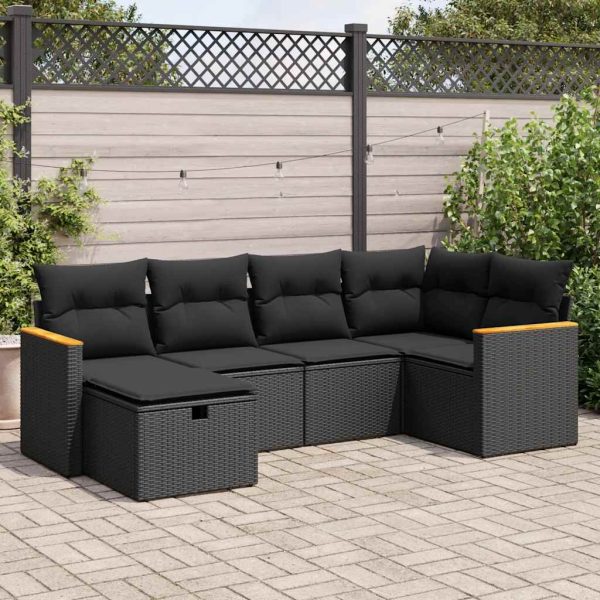 Loungeset Met Kussens Poly Rattan - Afbeelding 19