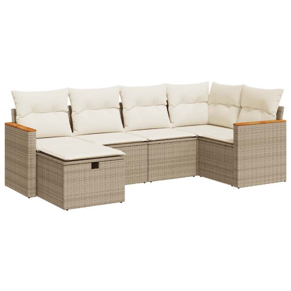 Loungeset Met Kussens Poly Rattan - Afbeelding 2