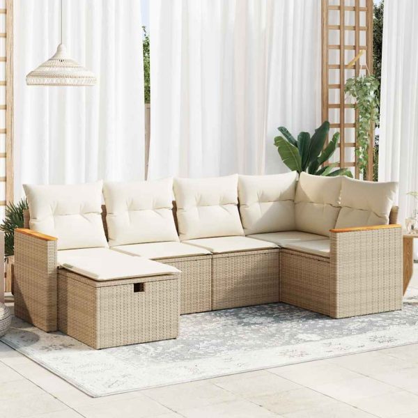 Loungeset Met Kussens Poly Rattan