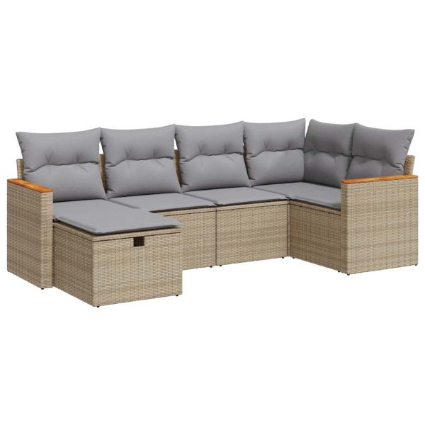 Loungeset Met Kussens Poly Rattan - Afbeelding 2