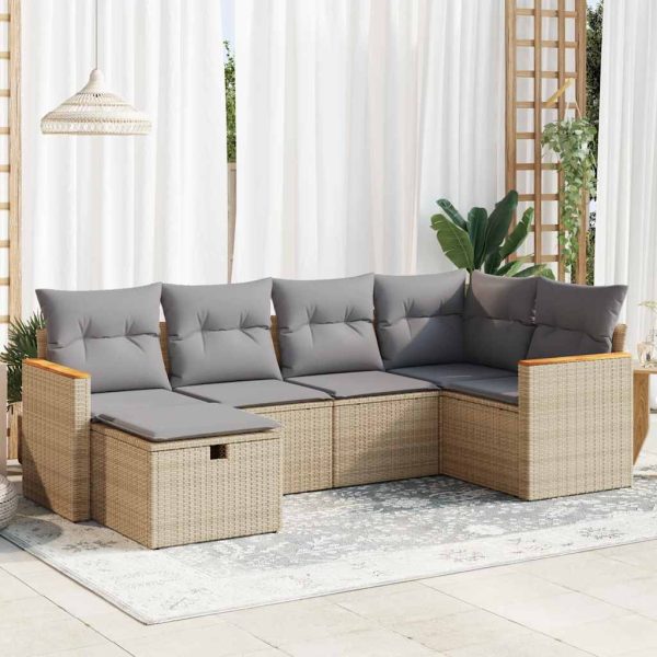 Loungeset Met Kussens Poly Rattan - Afbeelding 21