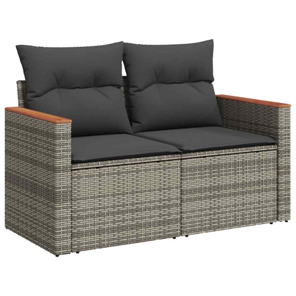 Loungeset Met Kussens Poly Rattan - Afbeelding 5