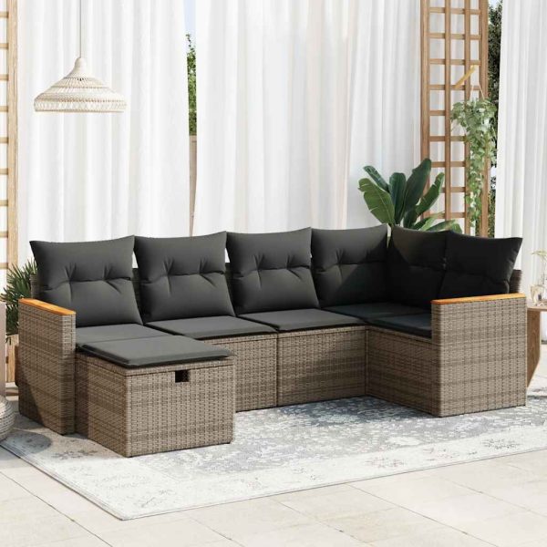 Loungeset Met Kussens Poly Rattan - Afbeelding 21