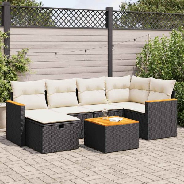 Loungeset Met Kussens Poly Rattan - Afbeelding 14